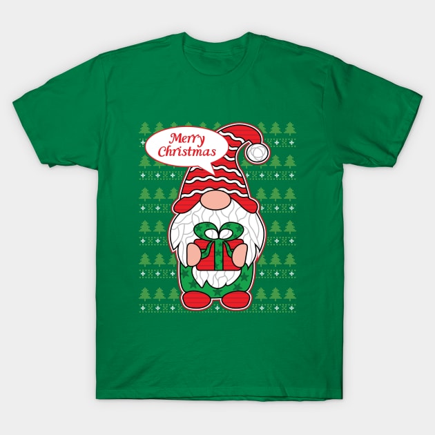 Santa Gnome wish you Merry Christmas T-Shirt by V-Rie